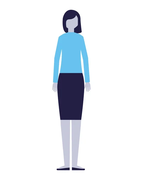 Personnage de femme sur fond blanc — Image vectorielle