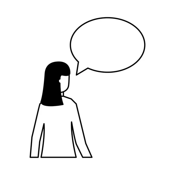 Kvinna pratbubblan prata vit bakgrund — Stock vektor