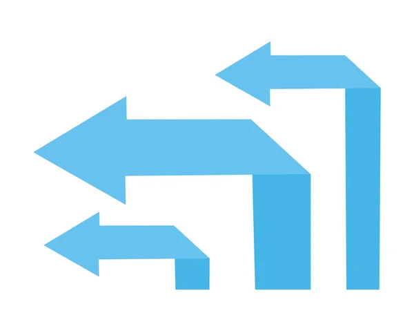 Pfeile Richtung Ziel auf weißem Hintergrund — Stockvektor