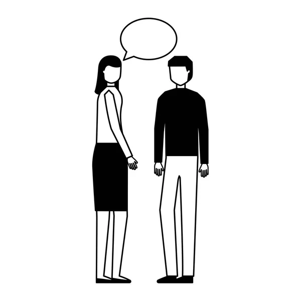 男人和女人说话的演讲泡沫 — 图库矢量图片