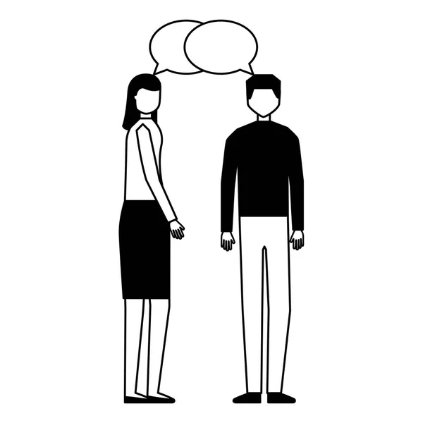 Чоловік і жінка розмовляють мовною бульбашкою — стоковий вектор