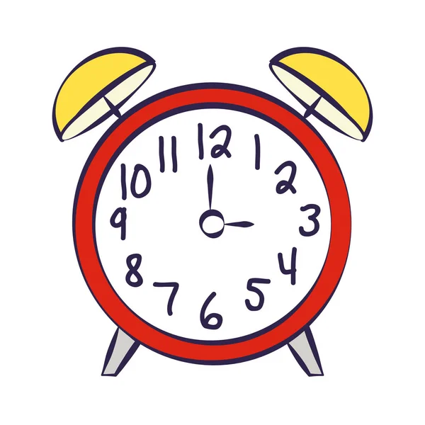 Reloj despertador Doodle — Vector de stock