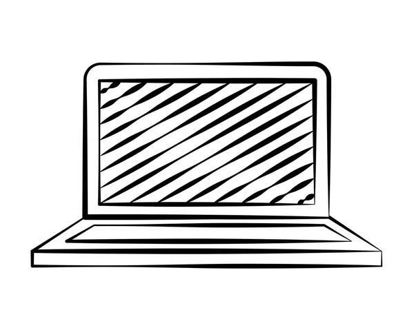 Computador portátil doodle — Vetor de Stock