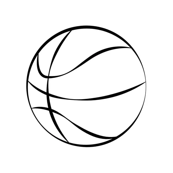 Balle de basket doodle sur fond blanc — Image vectorielle