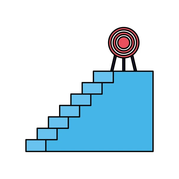 Business stairs target on top — Stock Vector