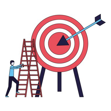 işadamı tırmanmak merdiven hedef ok