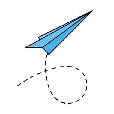 Beyaz arka plan üzerinde uçan kağıt uçak