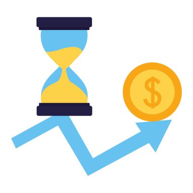 iş kum saati ok büyüme para sikke