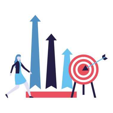 iş kadın hedef grafik okları