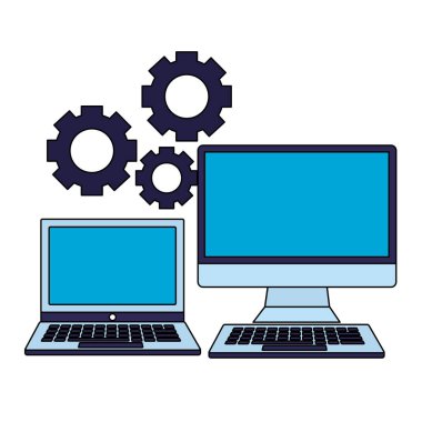 iş dizüstü bilgisayar ve dişliler