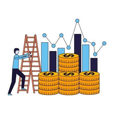 iş sikke para merdiven grafik