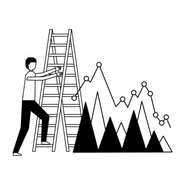 iş adamı tırmanmak merdiven grafik raporu