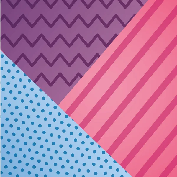 Línea geométrica puntos zig zag patrón de decoración — Vector de stock