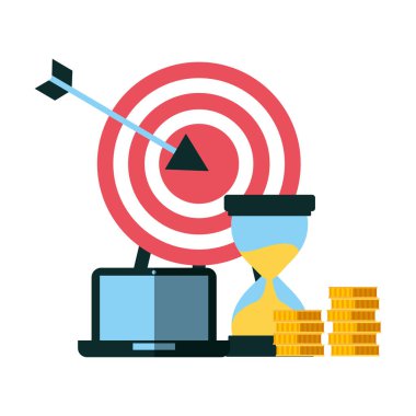 iş laptop kum saati sikke ve hedef