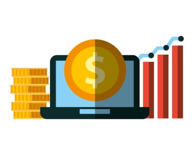 iş dizüstü grafik raporu ve para