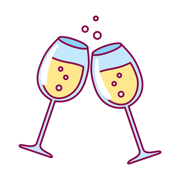 Champagne cups viering — Stockvector