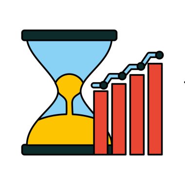 iş kum saati zaman grafik mali vektör çizim