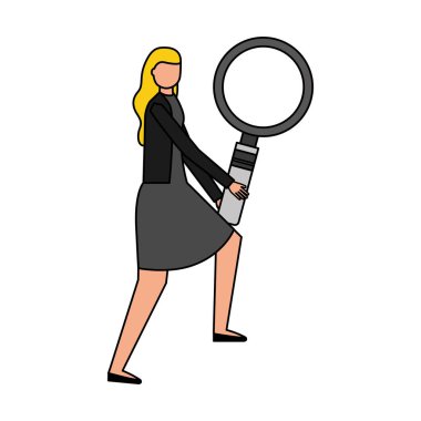 Büyüteçle iş kadını