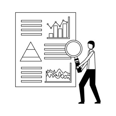 işadamı büyüteç ve rapor