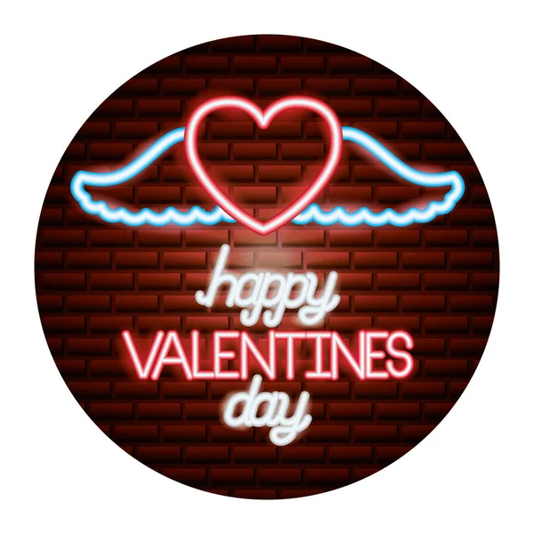 Valentine dag neon — Stockvector