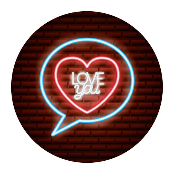 Valentine dag neon — Stockvector