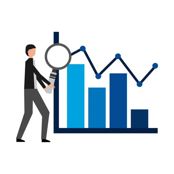 Affärsman med förstoringsglas — Stock vektor