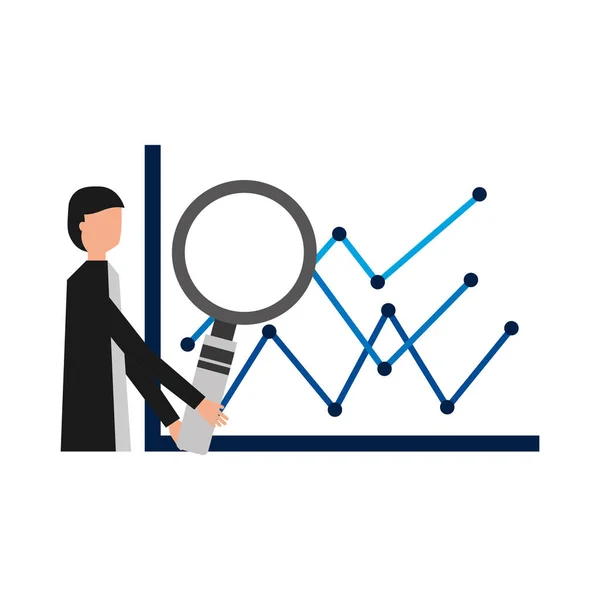 Homem de negócios com lupa —  Vetores de Stock