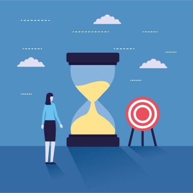 iş kum saati hedef başlangıç