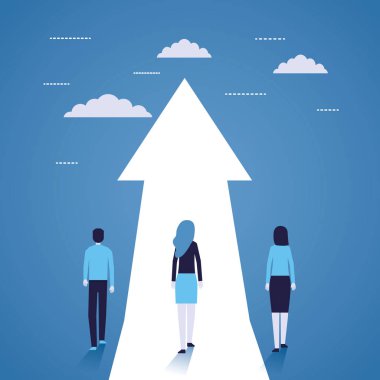 iş kadın ve erkek büyüme oklu