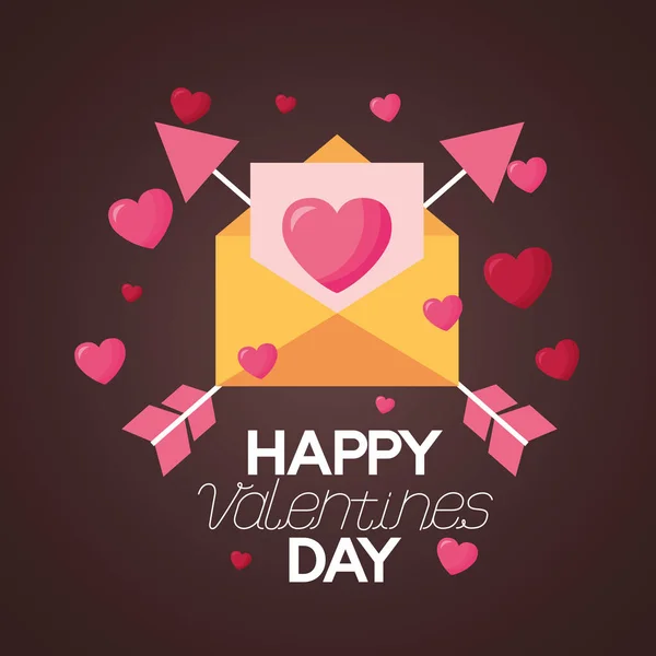 Поштова Любов Стрілки День Валентина Векторні Ілюстрації — стоковий вектор