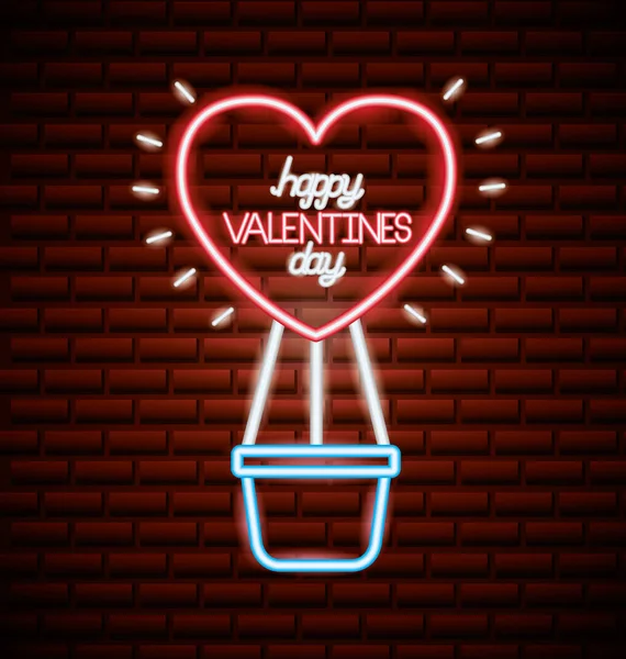 Valentine den neon — Stockový vektor