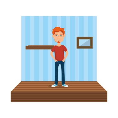 koridor Evde Genç adam