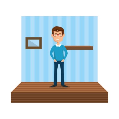 koridor Evde Genç adam