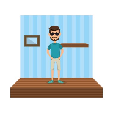 koridor Evde Genç adam