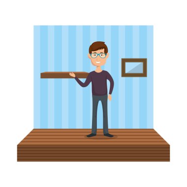 koridor Evde Genç adam