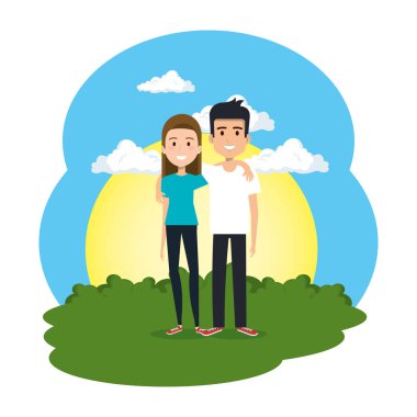 aşık çift kamp sahnesinde