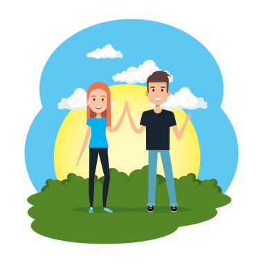 aşık çift kamp sahnesinde