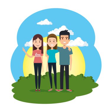 bir grup insan kampta