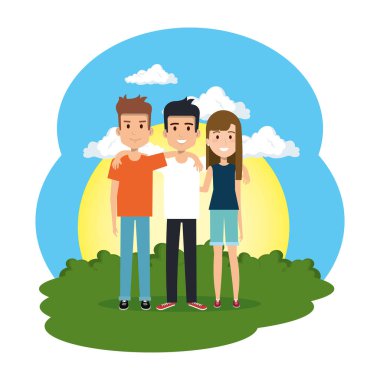 bir grup insan kampta