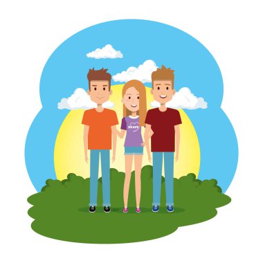 bir grup insan kampta