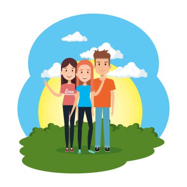 bir grup insan kampta