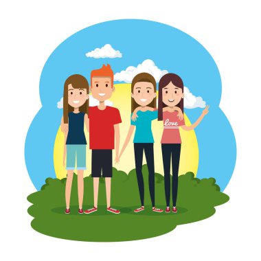 bir grup insan kampta