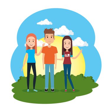 bir grup insan kampta