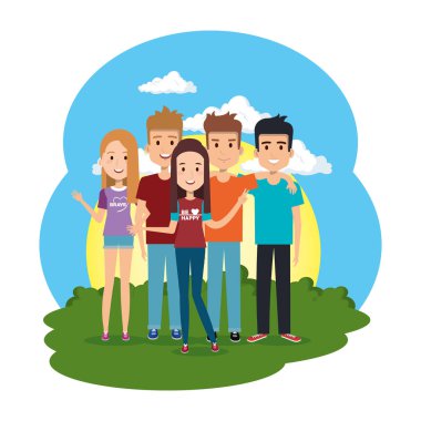 bir grup insan kampta