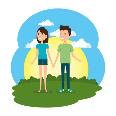 aşık çift kamp sahnesinde