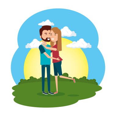 aşık çift kamp sahnesinde