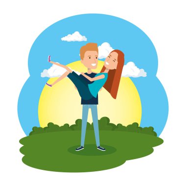 aşık çift kamp sahnesinde