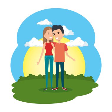 aşık çift kamp sahnesinde