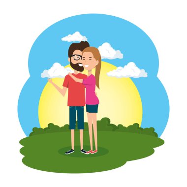 aşık çift kamp sahnesinde