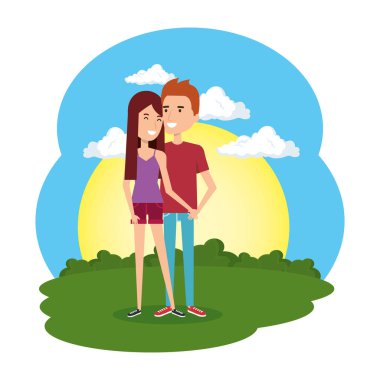 aşık çift kamp sahnesinde